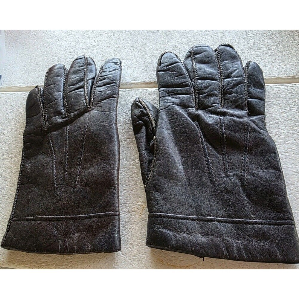 Fownes Leather Gloves Small Brown WPL 9522 Fur Lining Unisex